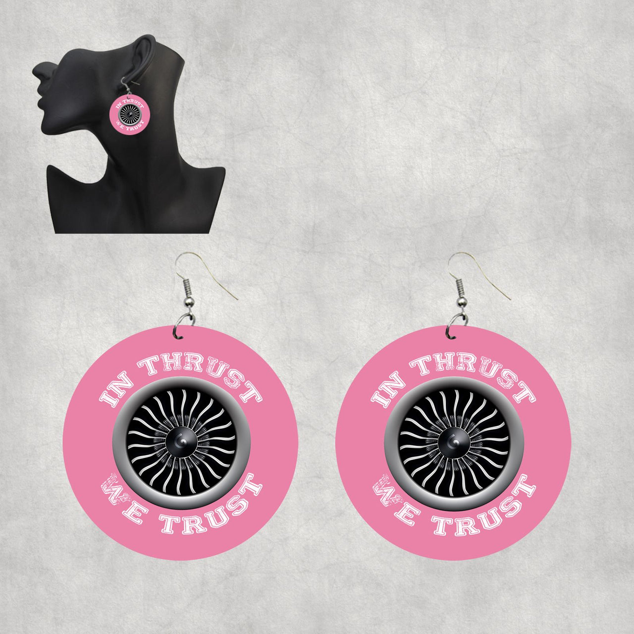 In Thrust We Trust (Vol 2) Designed Wooden Drop Earrings