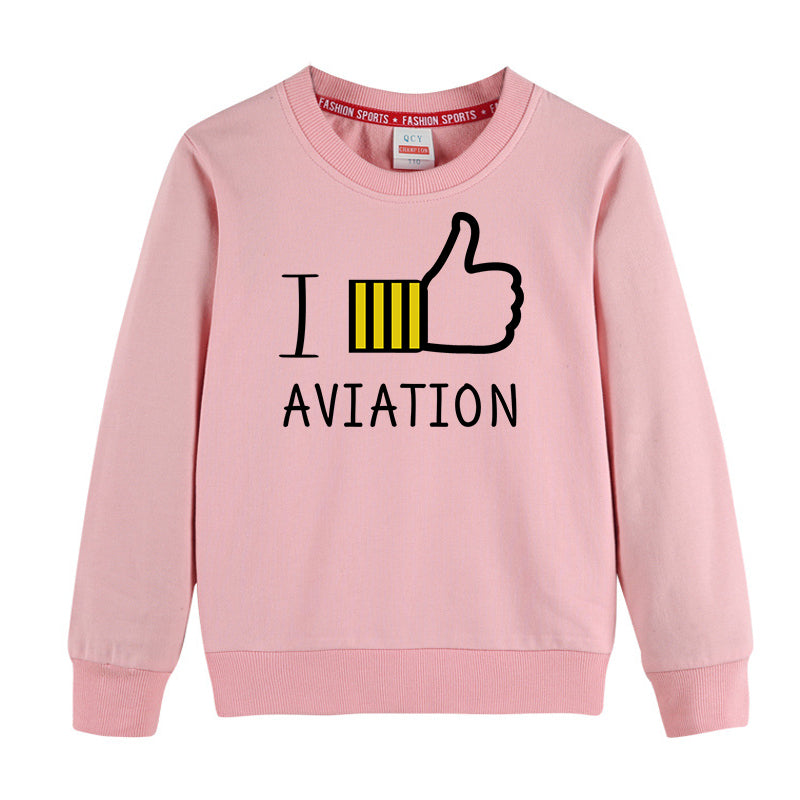 I Like Aviation Designed "CHILDREN" Sweatshirts