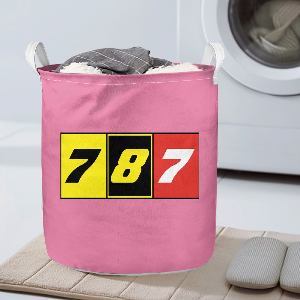Flat Colourful 787 Designed Laundry Baskets
