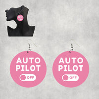 Thumbnail for Auto Pilot Off Designed Wooden Drop Earrings