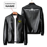 Thumbnail for Piper PA28 Silhouette Plane Designed PU Leather Jackets