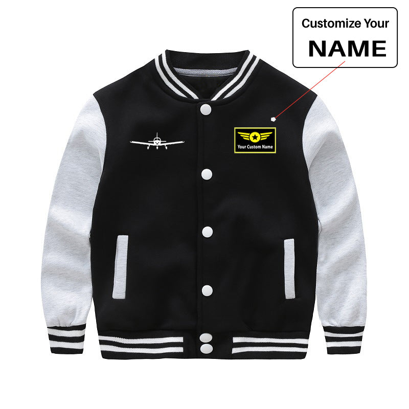 Piper PA28 Silhouette Plane Designed "CHILDREN" Baseball Jackets