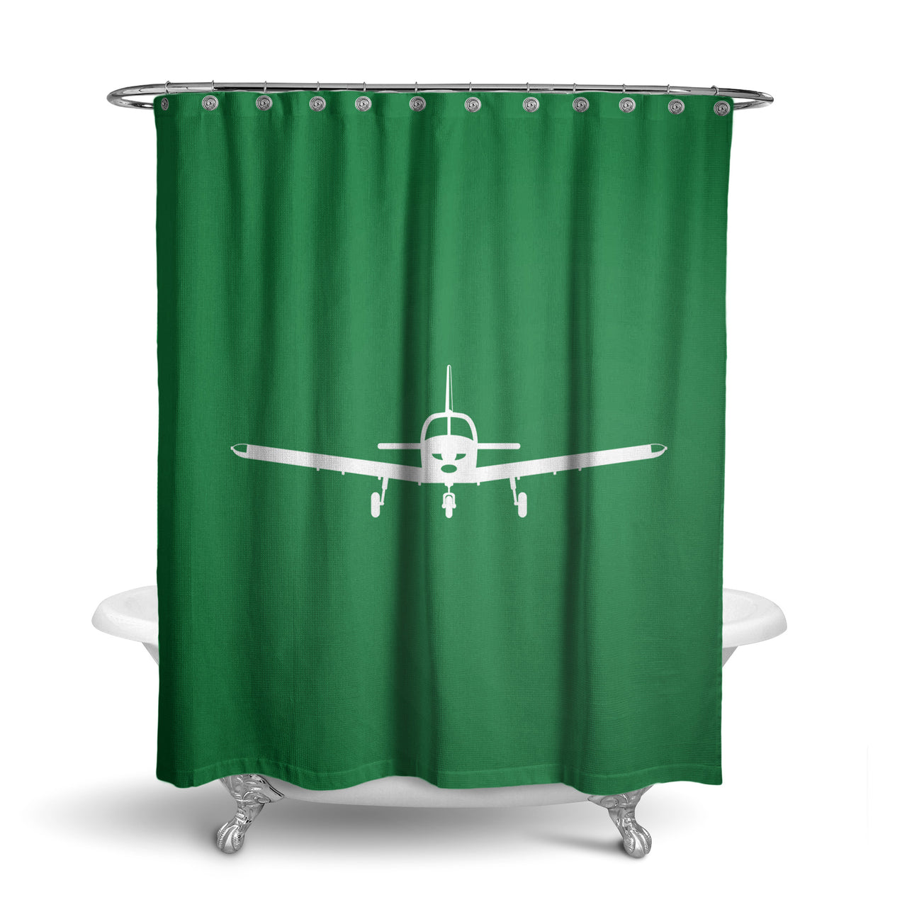 Piper PA28 Silhouette Plane Designed Shower Curtains