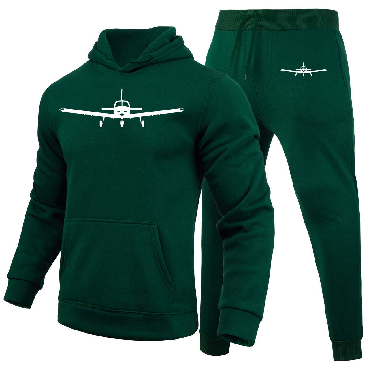 Piper PA28 Silhouette Plane Designed Hoodies & Sweatpants Set