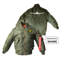 Thumbnail for Piper PA28 Silhouette Plane Designed Children Bomber Jackets