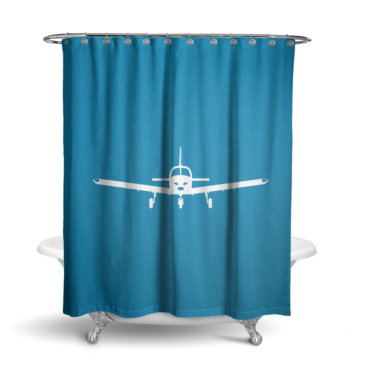 Piper PA28 Silhouette Plane Designed Shower Curtains