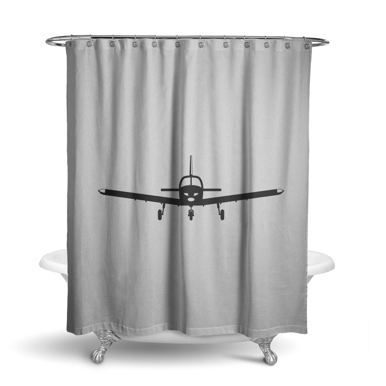 Piper PA28 Silhouette Plane Designed Shower Curtains