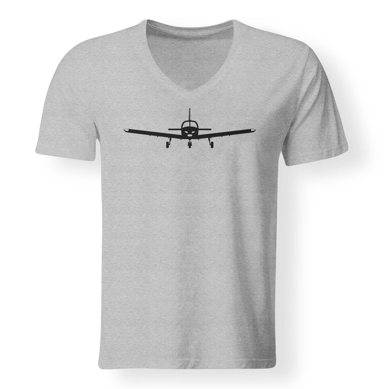 Piper PA28 Silhouette Plane Designed V-Neck T-Shirts