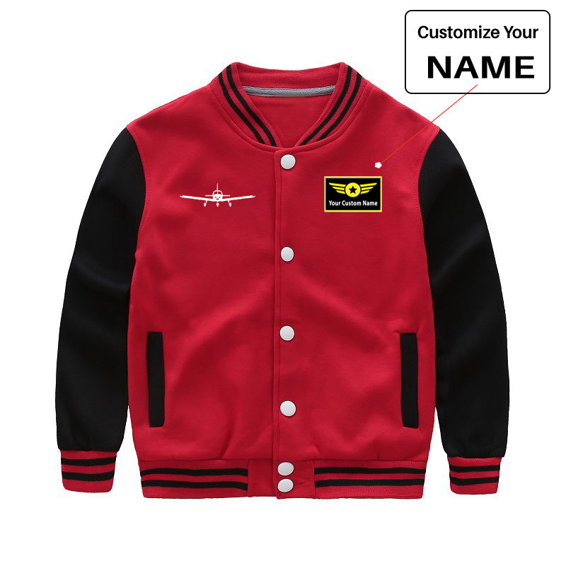 Piper PA28 Silhouette Plane Designed "CHILDREN" Baseball Jackets