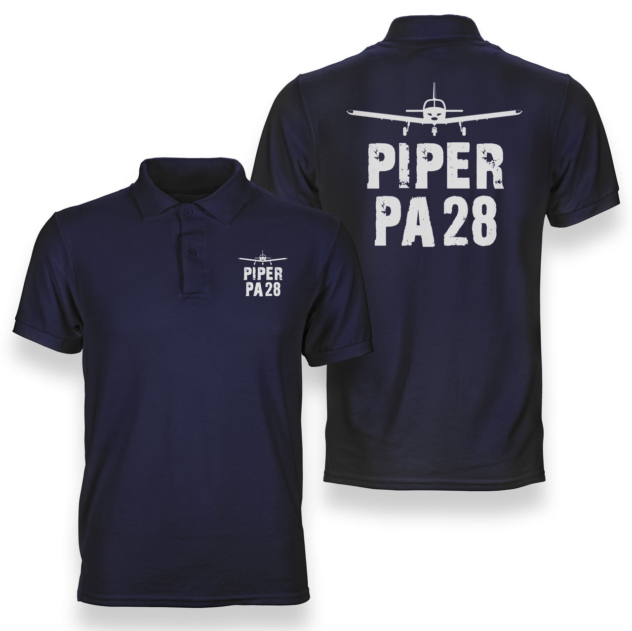 Piper PA28 & Plane Designed Double Side Polo T-Shirts