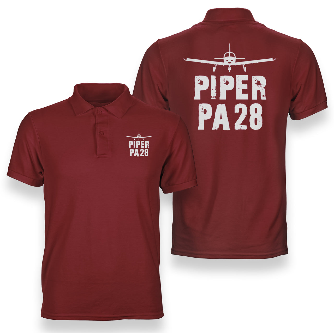 Piper PA28 & Plane Designed Double Side Polo T-Shirts