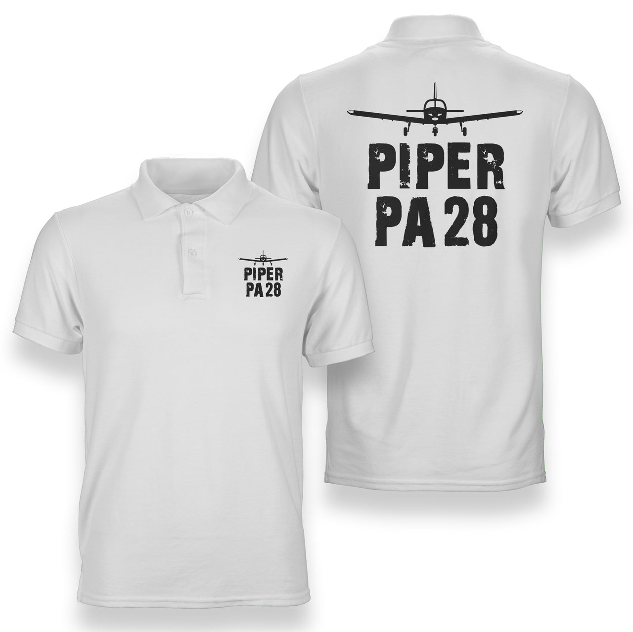 Piper PA28 & Plane Designed Double Side Polo T-Shirts