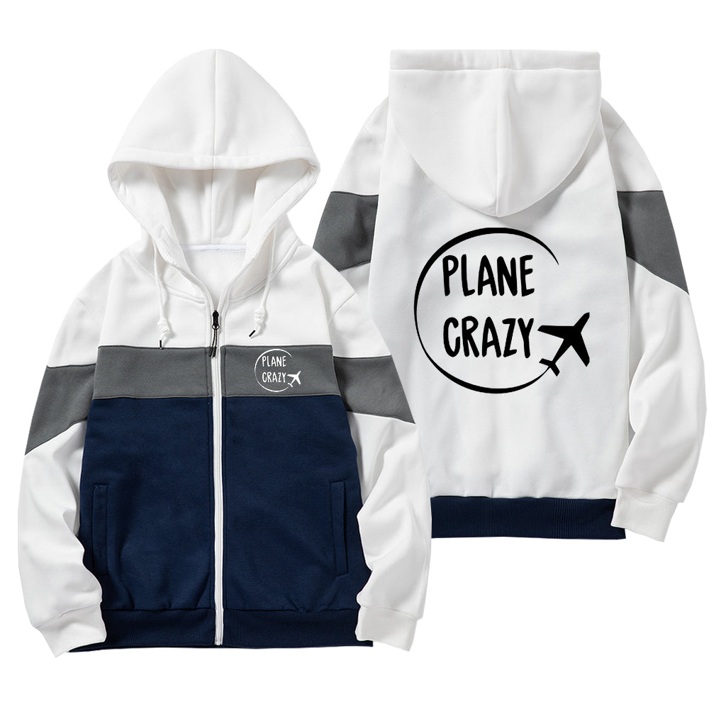 Plane Crazy Designed Colourful Zipped Hoodies
