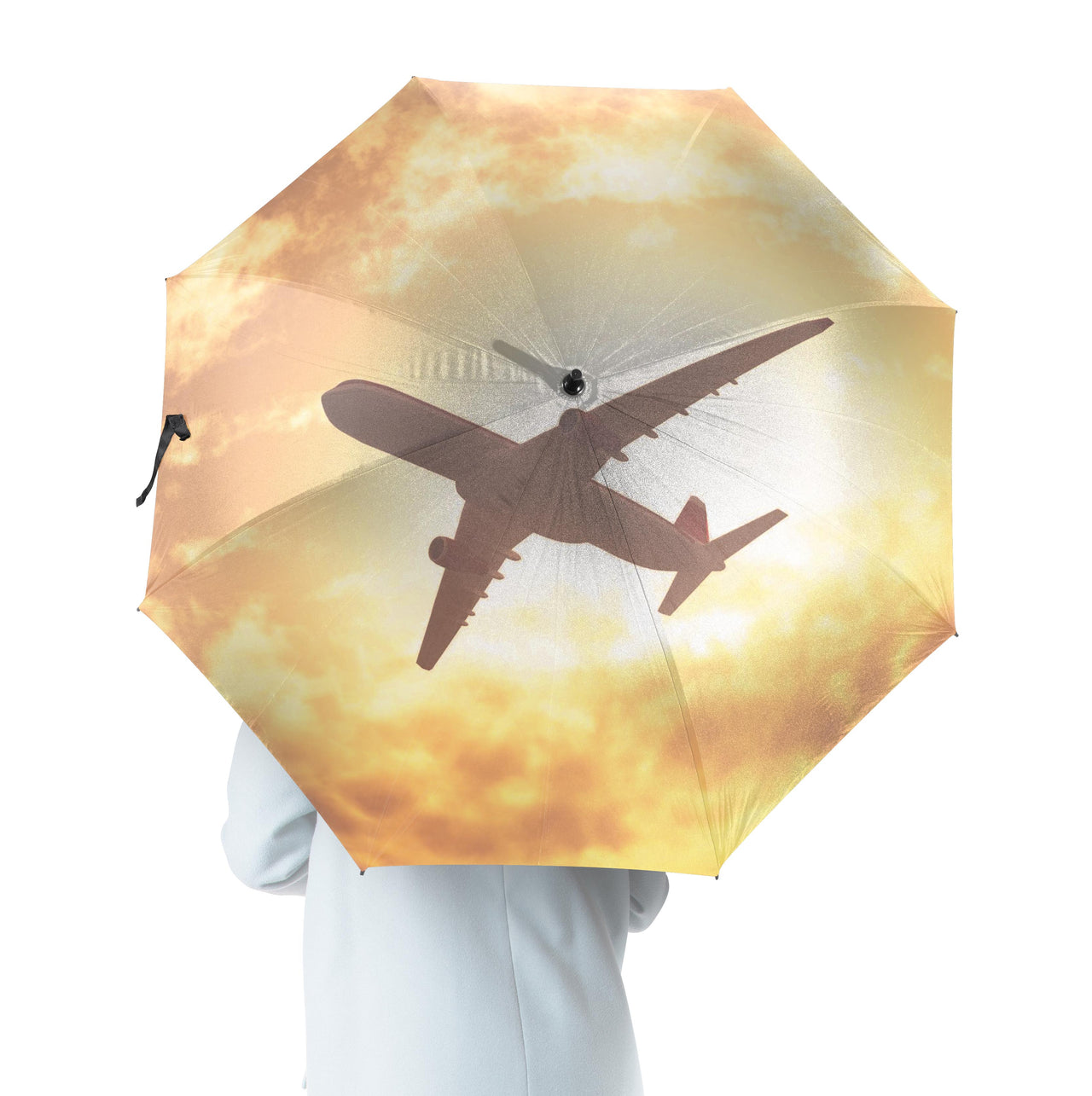 Plane Passing By Designed Umbrella