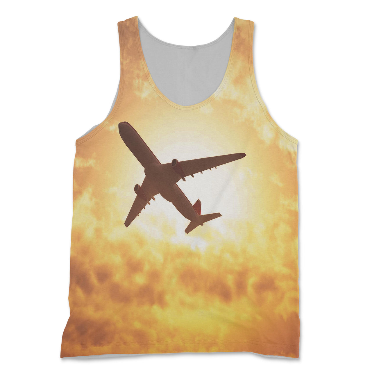 Plane Passing By Designed 3D Tank Tops