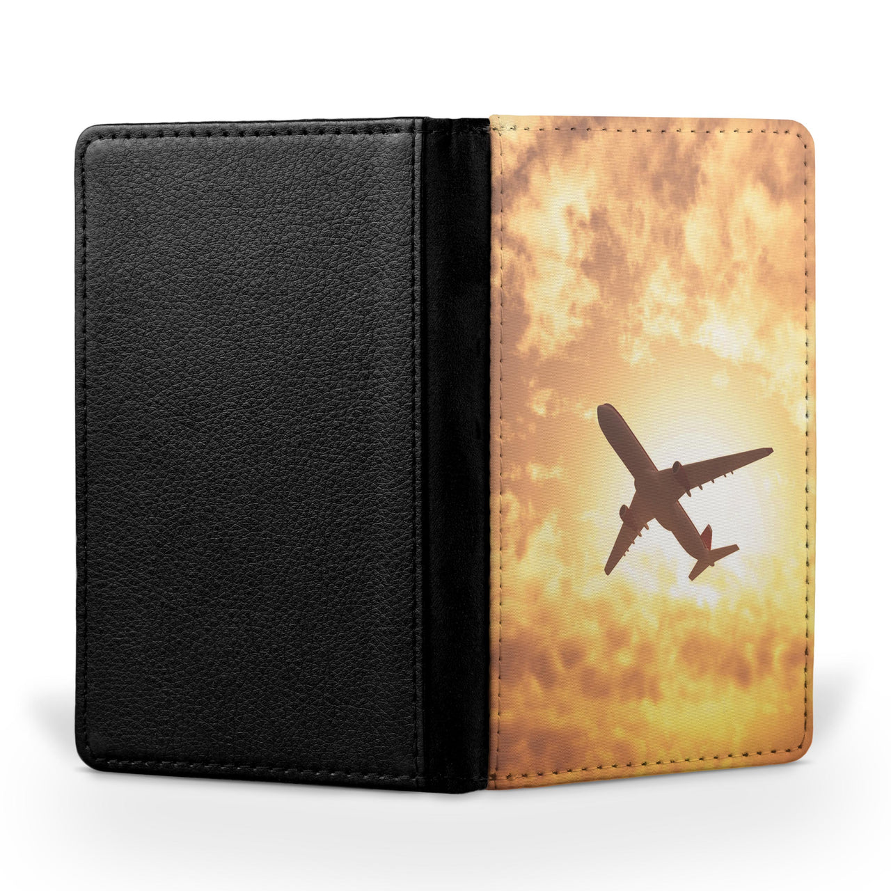 Plane Passing By Printed Passport & Travel Cases