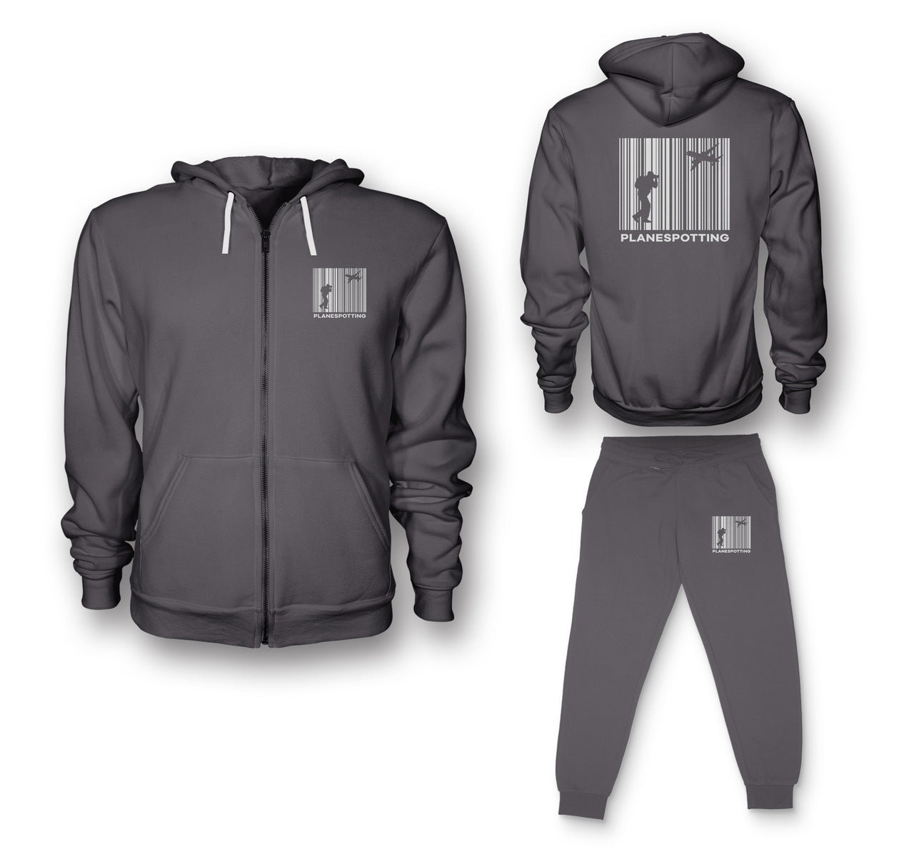 Planespotting Designed Zipped Hoodies & Sweatpants Set
