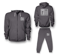 Thumbnail for Planespotting Designed Zipped Hoodies & Sweatpants Set