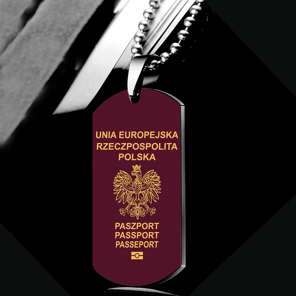 Polish Passport Designed Metal Necklaces