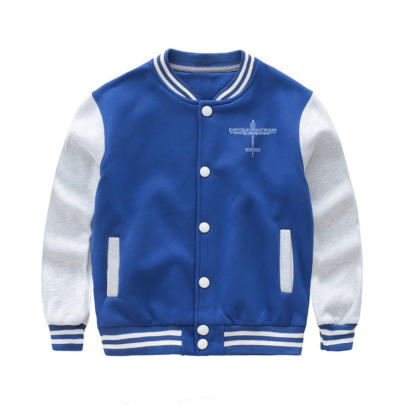 Propeller Shape Aviation Alphabet Designed "CHILDREN" Baseball Jackets