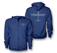 Thumbnail for Propeller Shape Aviation Alphabet Designed Zipped Hoodies