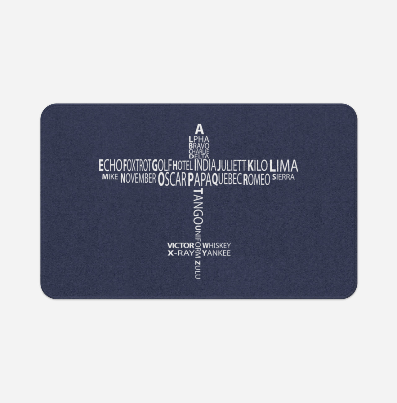 Propeller Shape Aviation Alphabet Designed Bath Mats