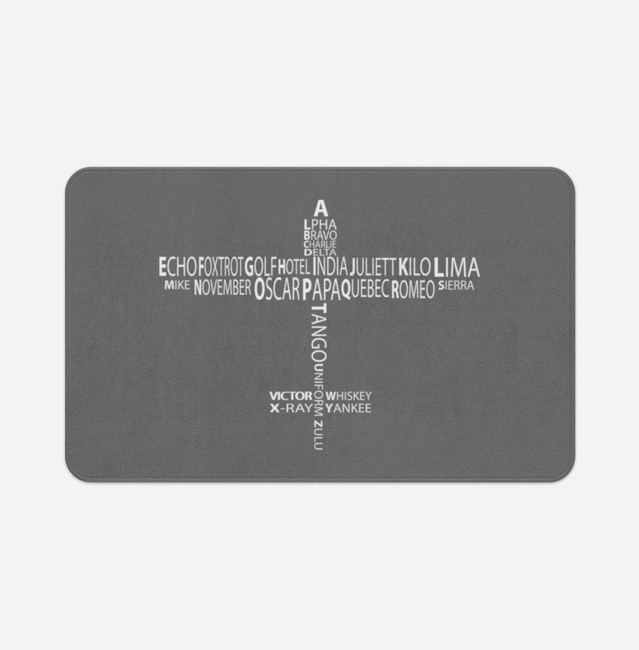 Propeller Shape Aviation Alphabet Designed Bath Mats