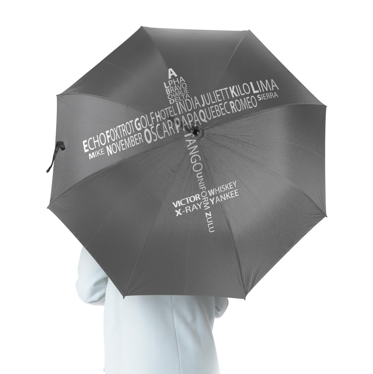 Propeller Shape Aviation Alphabet Designed Umbrella