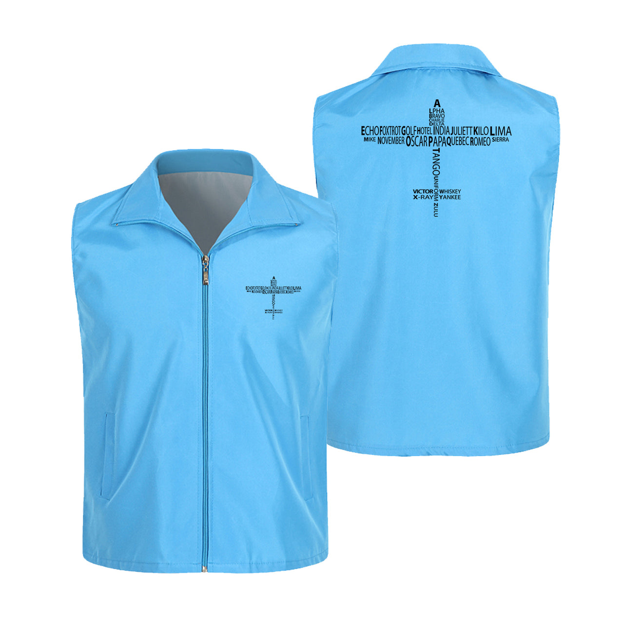 Propeller Shape Aviation Alphabet Designed Thin Style Vests
