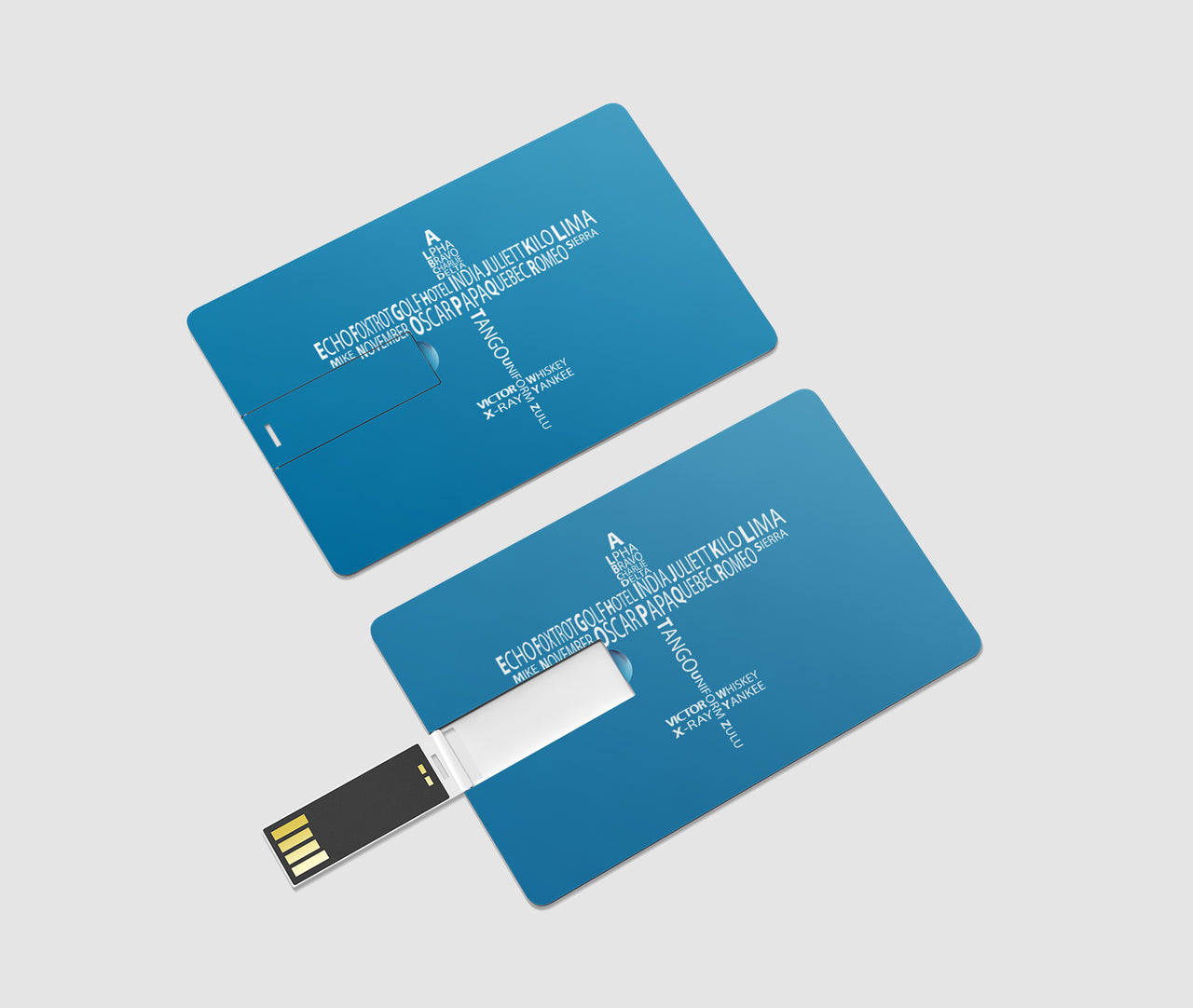 Propeller Shape Aviation Alphabet Designed USB Cards