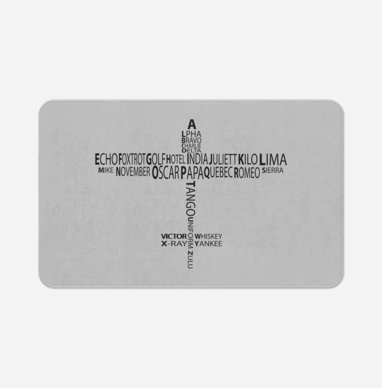 Propeller Shape Aviation Alphabet Designed Bath Mats