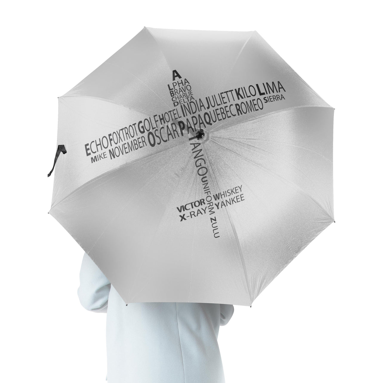 Propeller Shape Aviation Alphabet Designed Umbrella