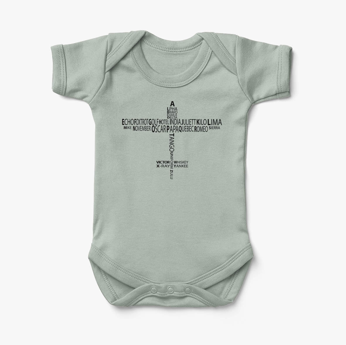 Propeller Shape Aviation Alphabet Designed Baby Bodysuits