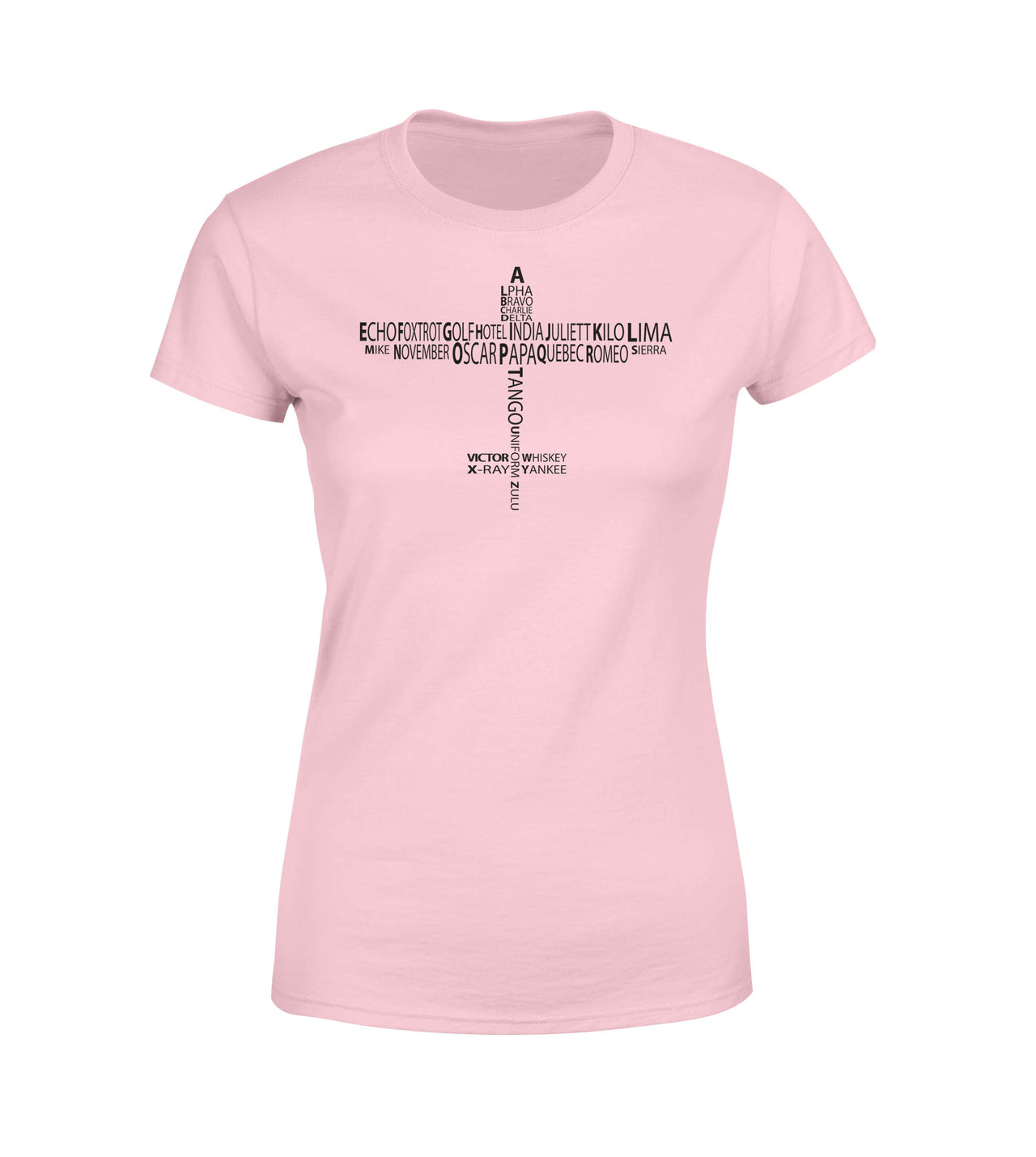 Propeller Shape Aviation Alphabet Designed Women T-Shirts