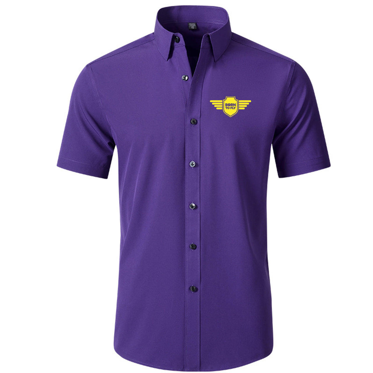 Born To Fly & Badge Designed Short Sleeve Shirts