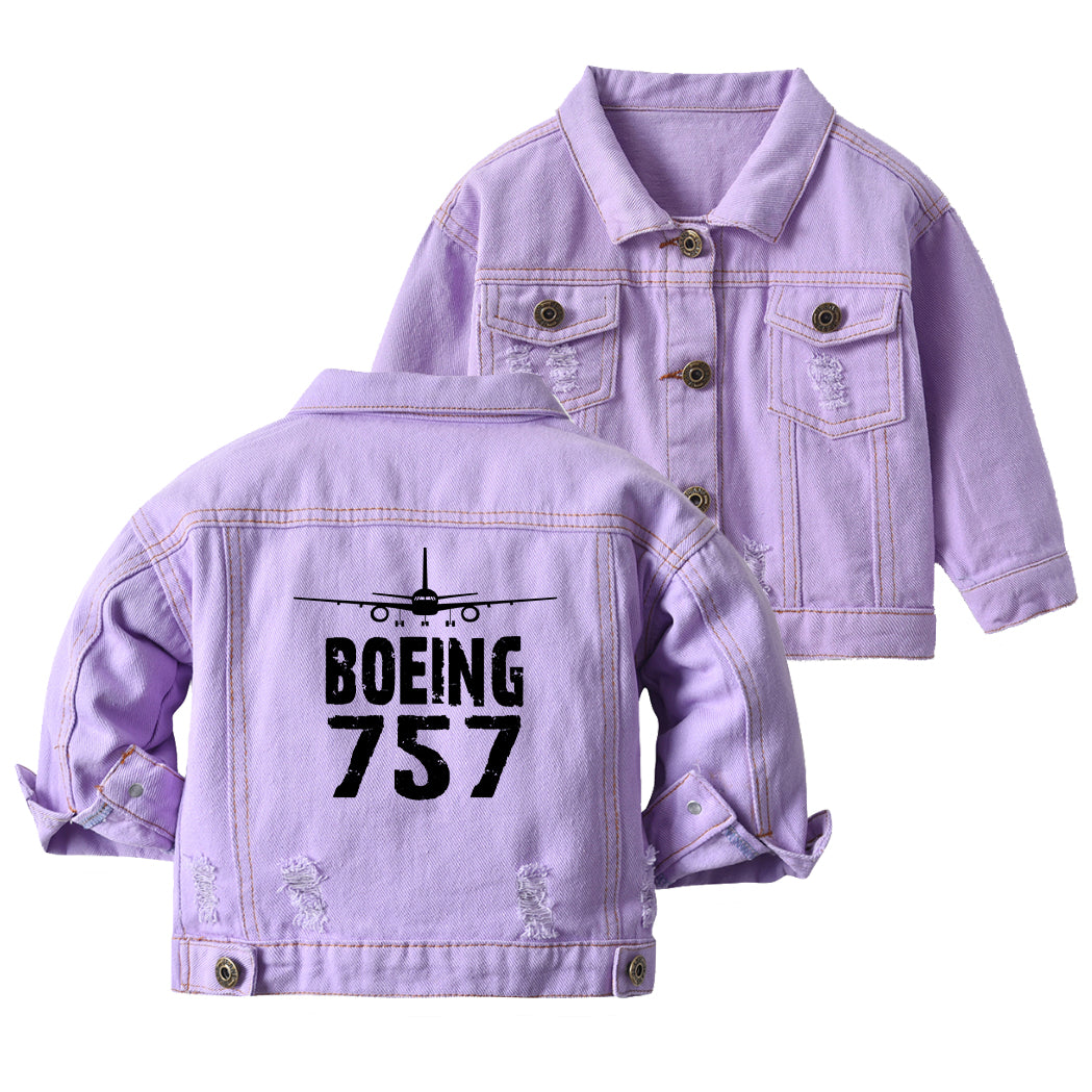 Boeing 757 & Plane Designed Children Denim Jackets