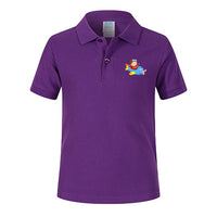 Thumbnail for Little Boy Operating an Airplane Designed Children Polo T-Shirts