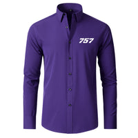 Thumbnail for 757 Flat Text Designed Long Sleeve Shirts