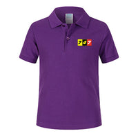 Thumbnail for Flat Colourful 747 Designed Children Polo T-Shirts