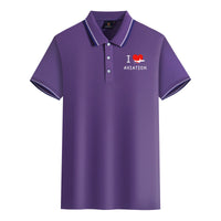 Thumbnail for I Love Aviation Designed Stylish Polo T-Shirts