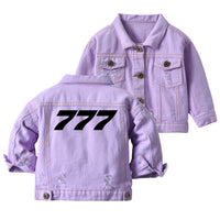 Thumbnail for 777 Flat Text Designed Children Denim Jackets