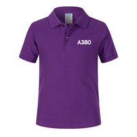 Thumbnail for A380 Flat Text Designed Children Polo T-Shirts