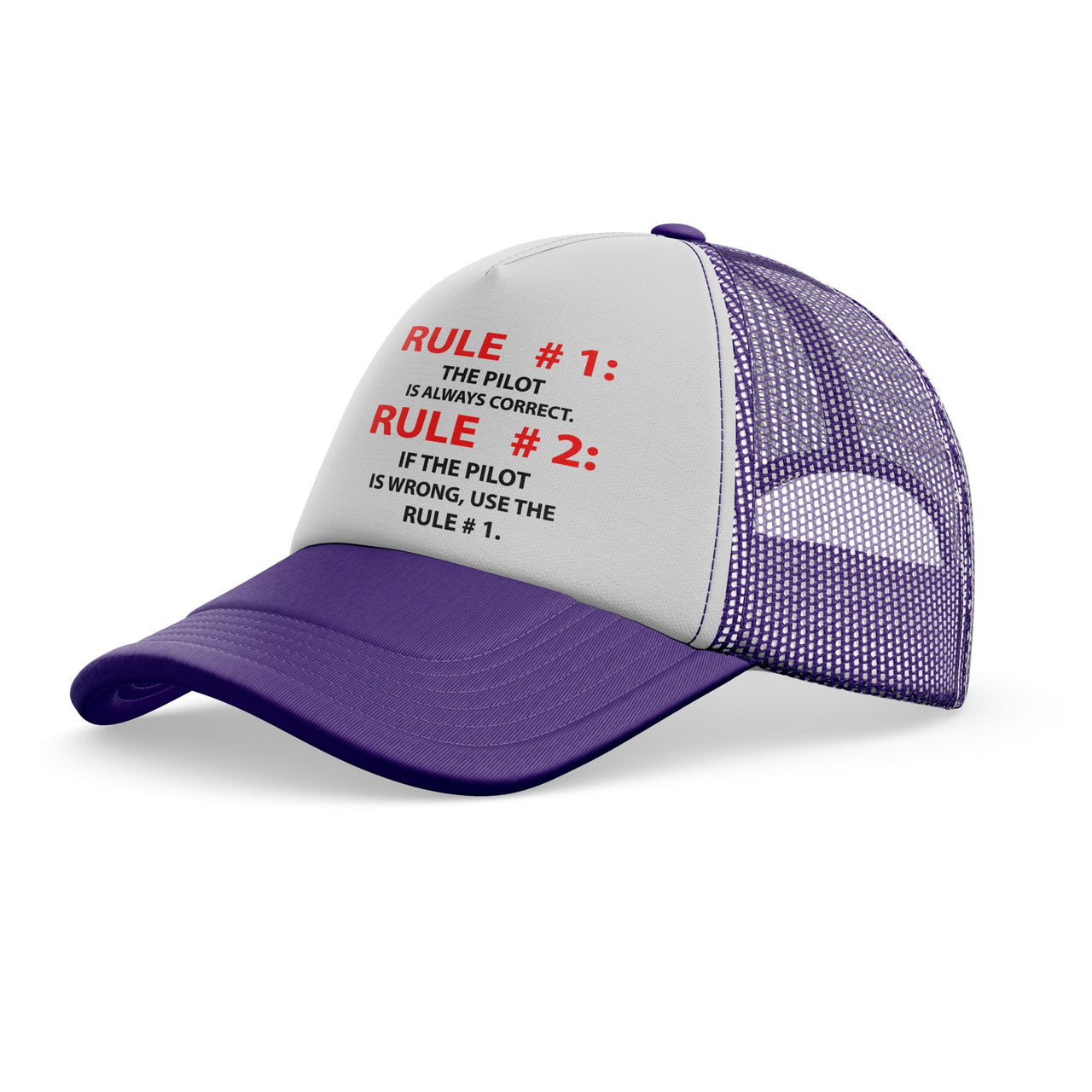 Rule 1 - Pilot is Always Correct Designed Trucker Caps & Hats