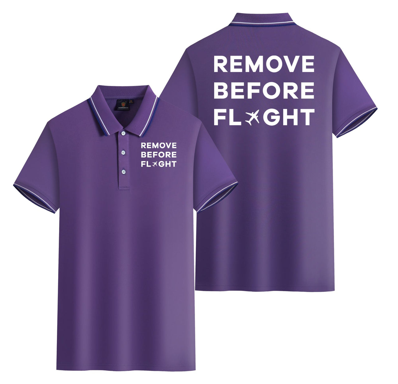 Remove Before Flight Designed Stylish Polo T-Shirts (Double-Side)