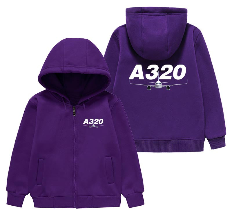 Super Airbus A320 Designed "CHILDREN" Zipped Hoodies