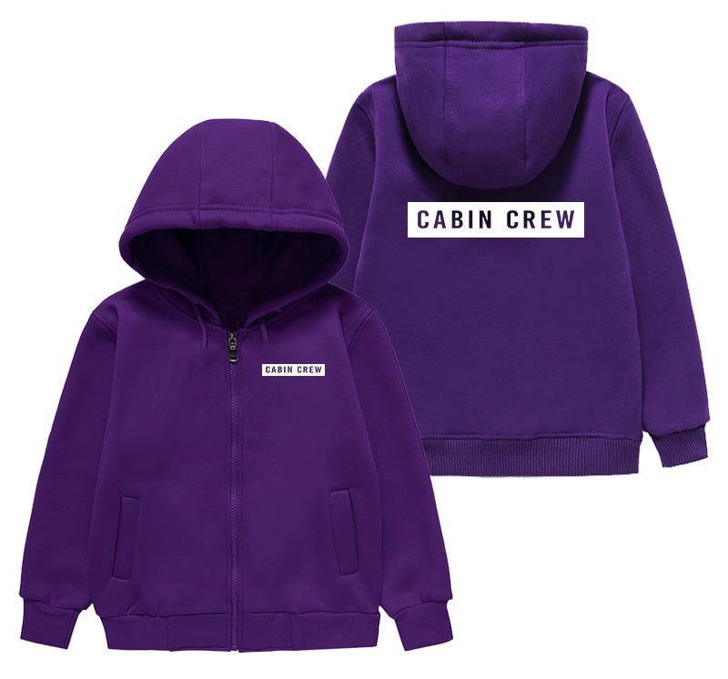 Cabin Crew Text Designed "CHILDREN" Zipped Hoodies