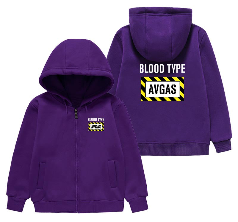 Blood Type AVGAS Designed "CHILDREN" Zipped Hoodies