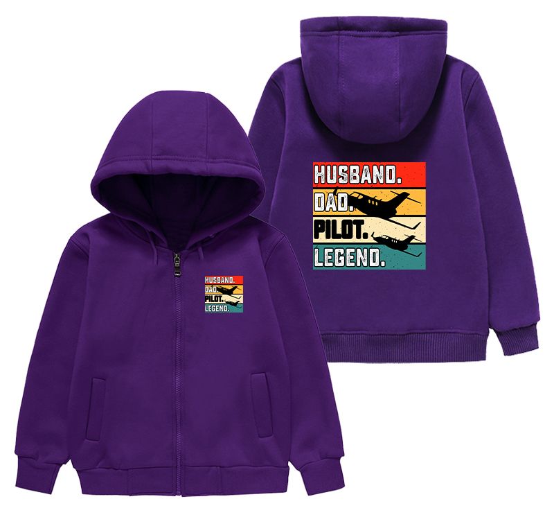 Husband & Dad & Pilot & Legend Designed "CHILDREN" Zipped Hoodies