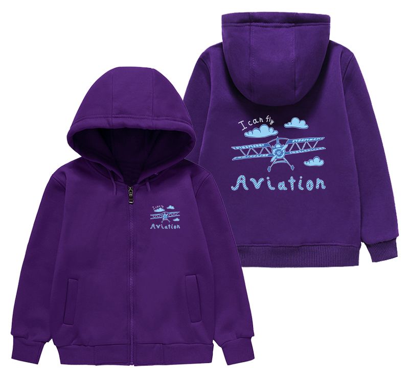 I Can Fly & Aviation Designed "CHILDREN" Zipped Hoodies