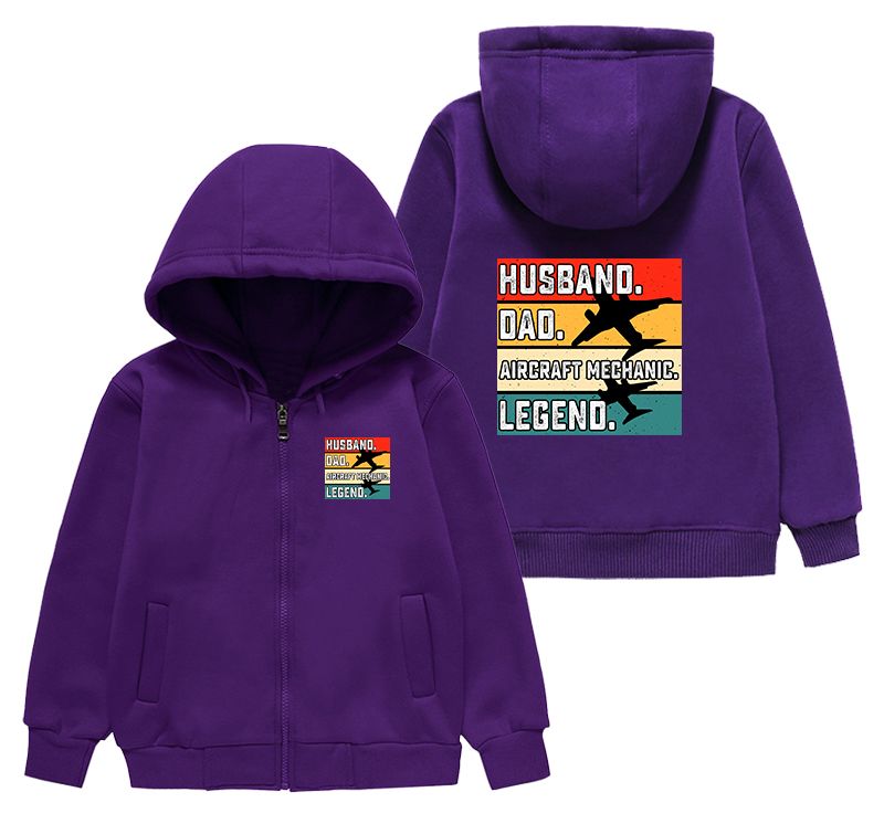 Husband & Dad & Aircraft Mechanic & Legend Designed "CHILDREN" Zipped Hoodies